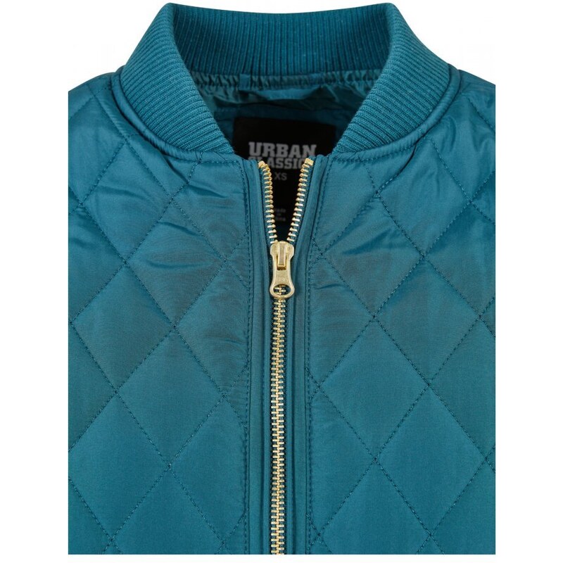 URBAN CLASSICS Ladies Diamond Quilt Nylon Jacket - jasper