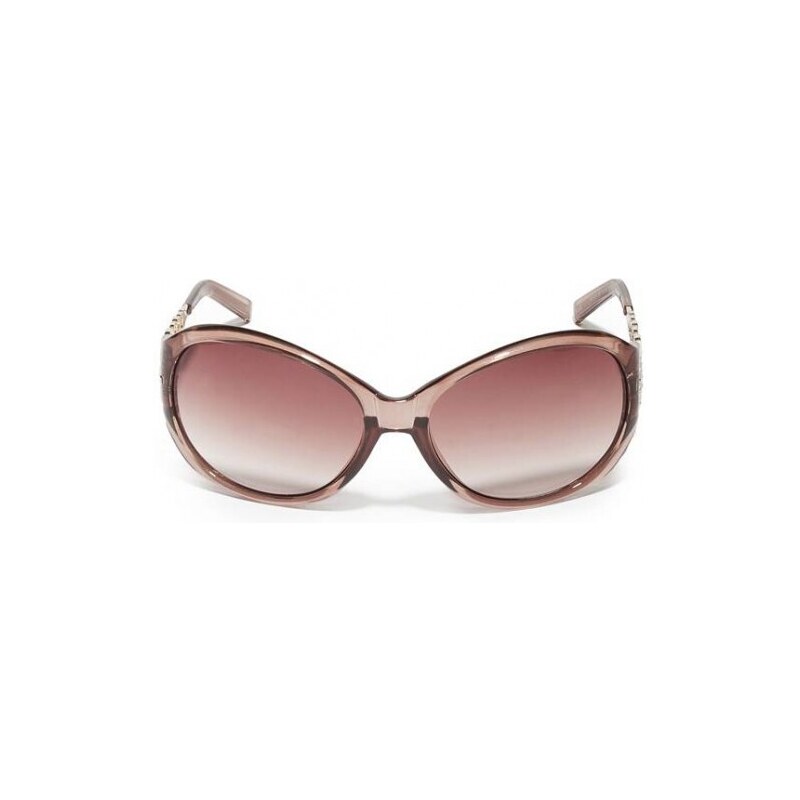 Outlet - GUESS brýle Plastic Metal Round Sunglasses hnědé Béžová