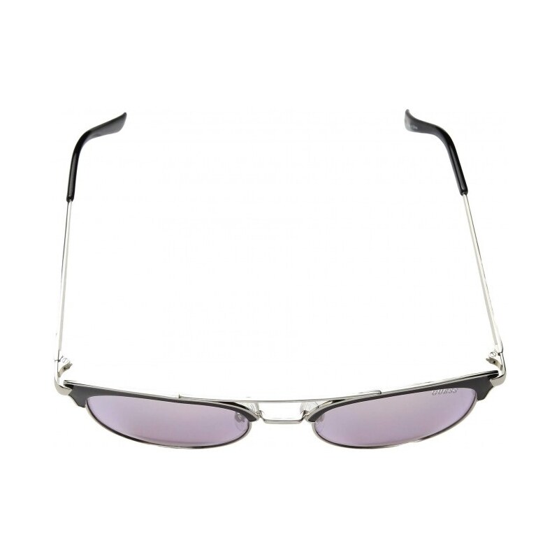 GUESS brýle Festival Round Browline Sunglasses černé Stříbrná