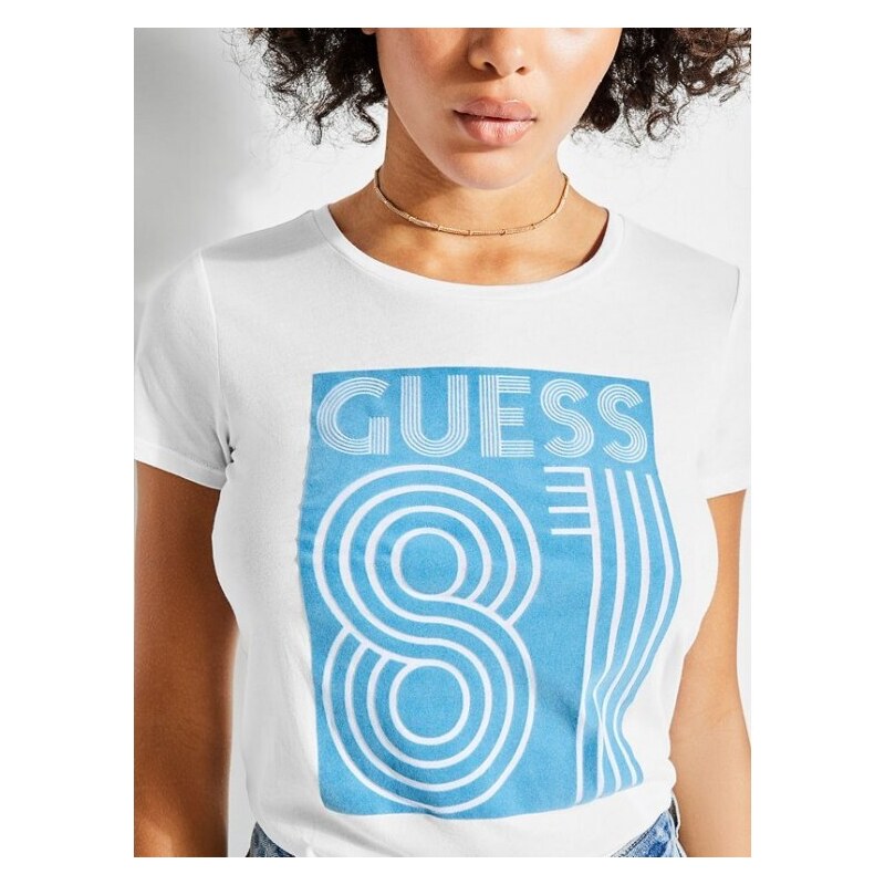 GUESS tričko 81 Stencil Graphic Tee bílé XS Bílá