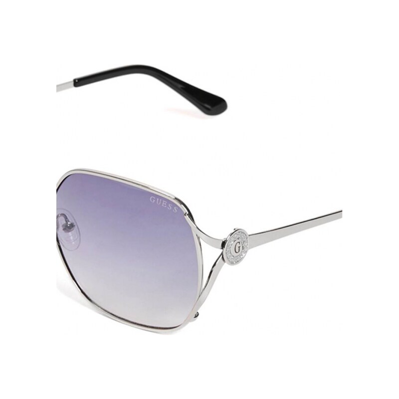 GUESS brýle Metal Logo Sunglasses černé Stříbrná
