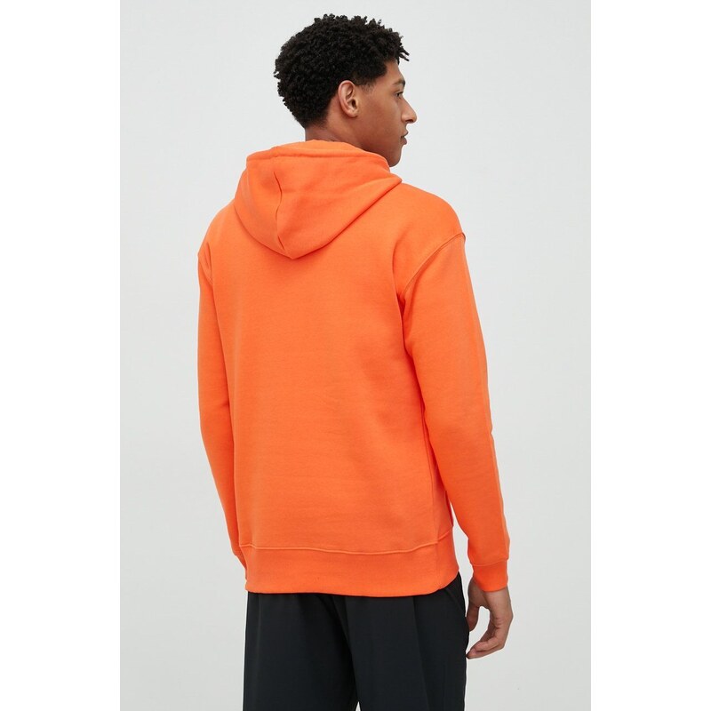 Mikina adidas pánská, oranžová barva, s kapucí, hladká
