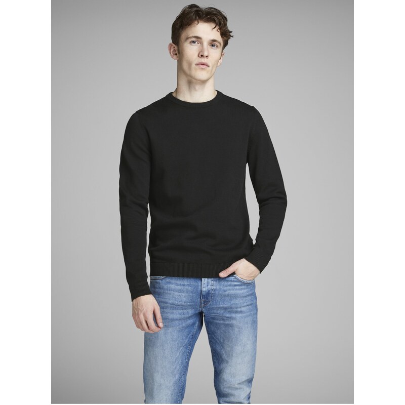 Černý basic svetr Jack & Jones Basic - Pánské