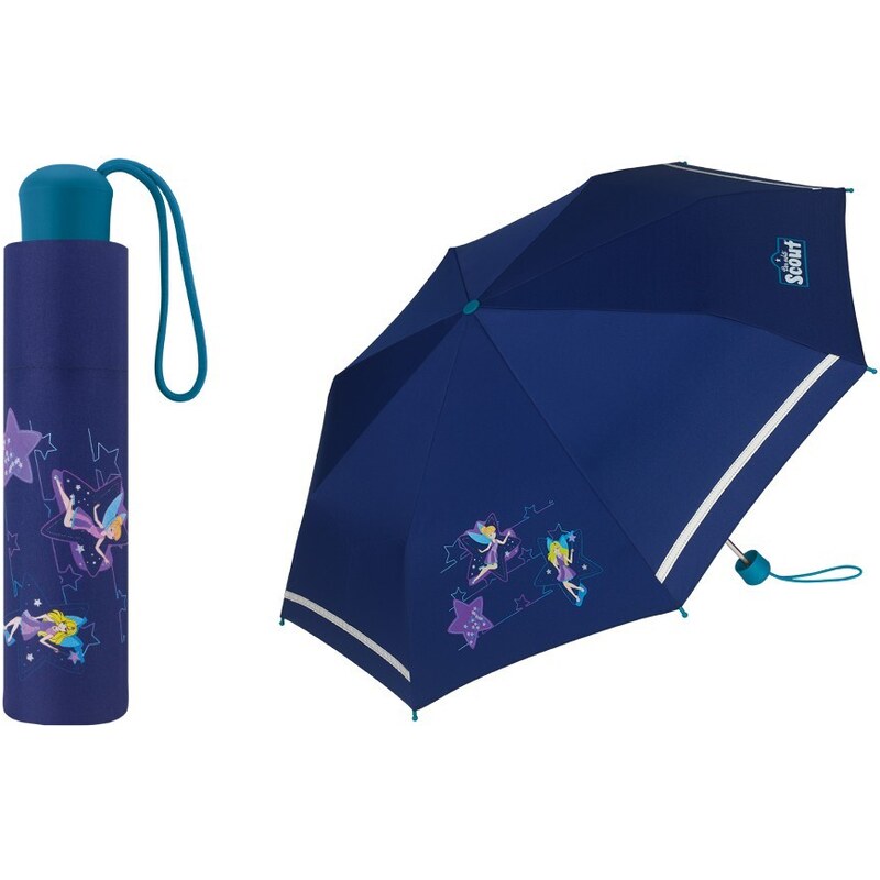 happy rain Dívčí skládací deštník Scout - Blue Star