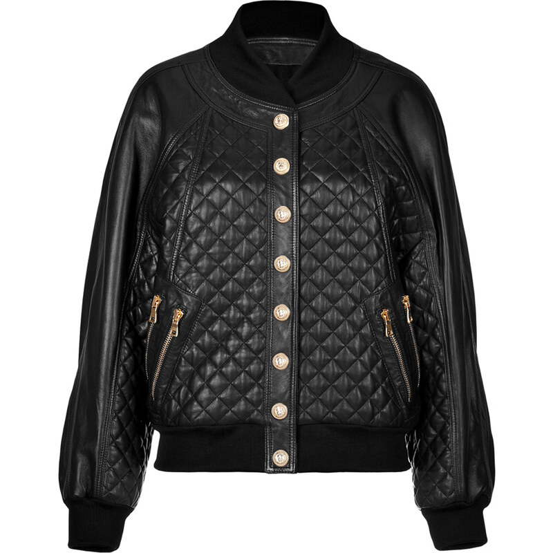 Balmain Quilted Leather Blouson Jacket