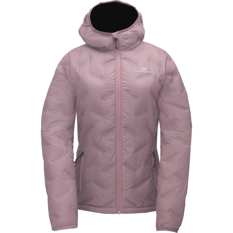 ISABO - Dámská péřová bunda s kapucí, růžová