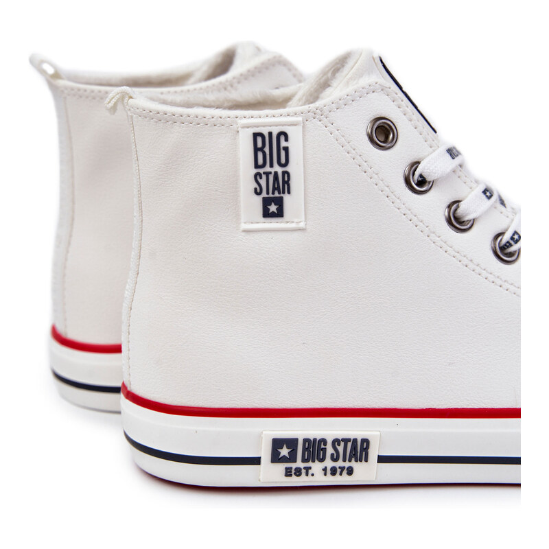 BIG STAR SHOES Pánské vysoké zateplené tenisky Big Star KK174345 Bílé