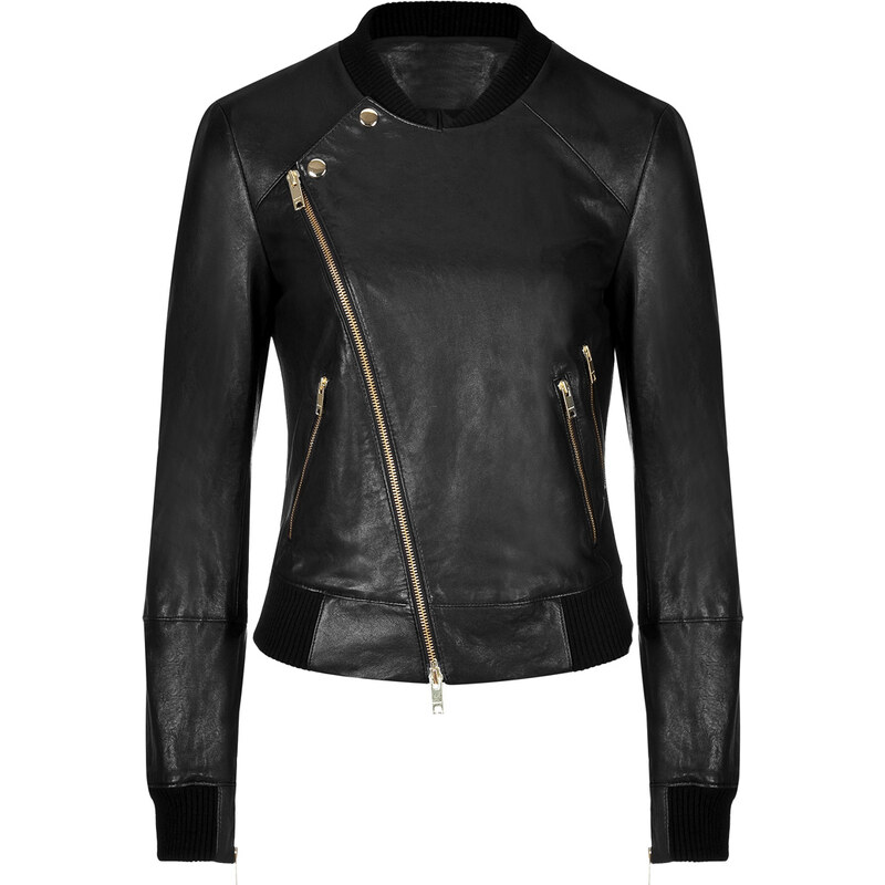 DKNY Leather Moto Jacket