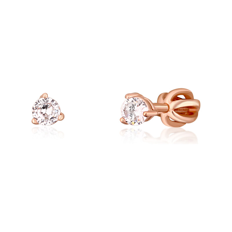 JVD Dámské peckové stříbrné rose gold náušnice na šroubek
