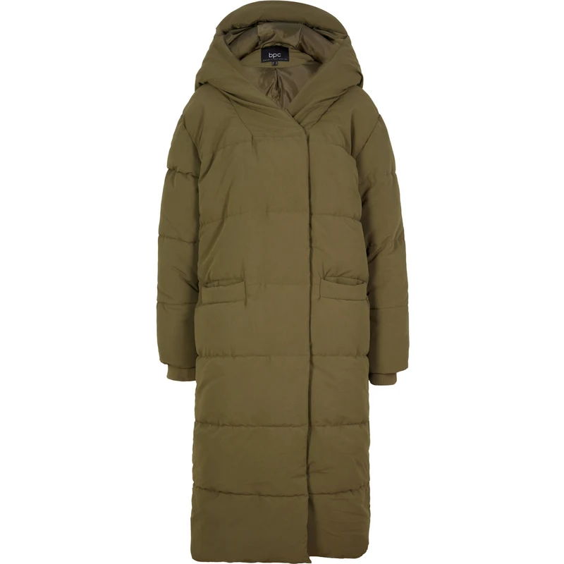 bonprix Vatovaný oversized kabát s kapucí, z recyklovaného polyesteru  Zelená Žena 52 - GLAMI.cz