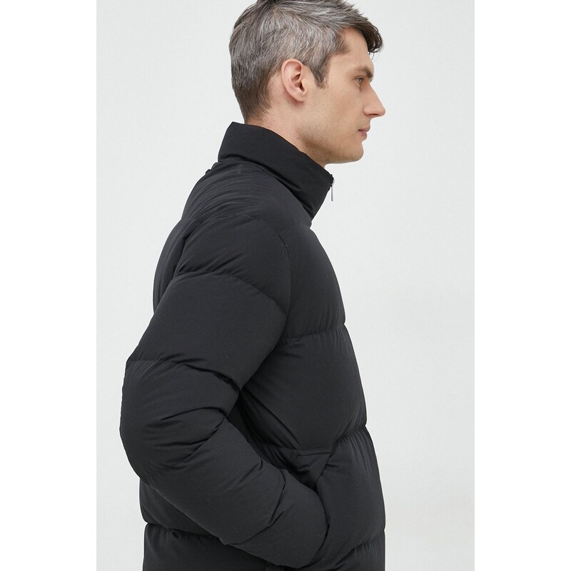 Péřová bunda Emporio Armani pánská, černá barva, zimní