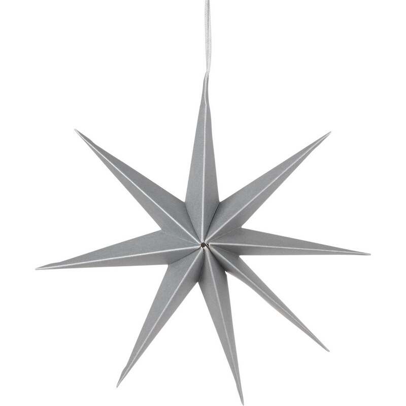 Závěsná vánoční dekorace průměr 50 cm Broste STAR -L - stříbrná