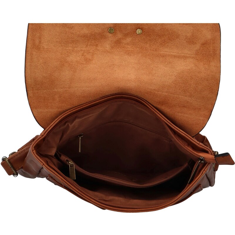 Paolo Bags Stylový velký dámský koženkový batoh Heraclio, hnědá