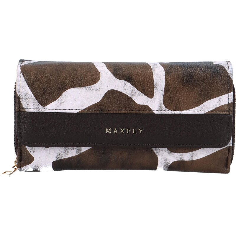MaxFly Trendová koženková dámská peněženka Kapi, tmavě hnědá
