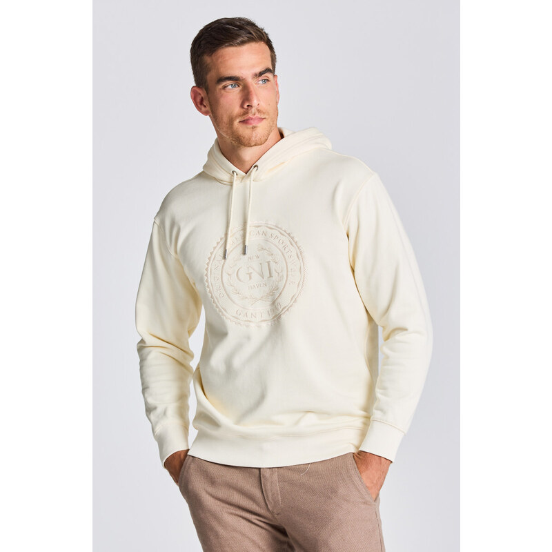 MIKINA GANT D2. MONOGRAM SWEAT HOODIE bílá L