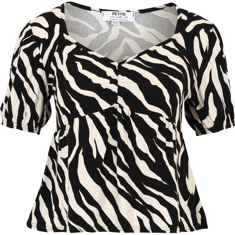 Dorothy Perkins Petite Tričko černá / bílá
