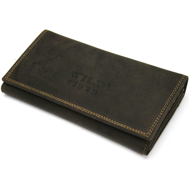 WILD collection Dámská kožená peněženka tmavě hnědá - Wild Tiger Kesia 107835096