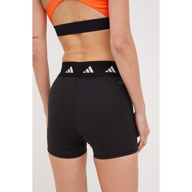 Tréninkové šortky adidas Performance Period Proof dámské, černá barva, s potiskem, high waist