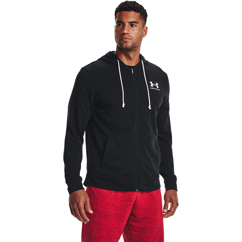 Mikina Under Armour Rival Terry Lc Fz Black/ Onyx White XL