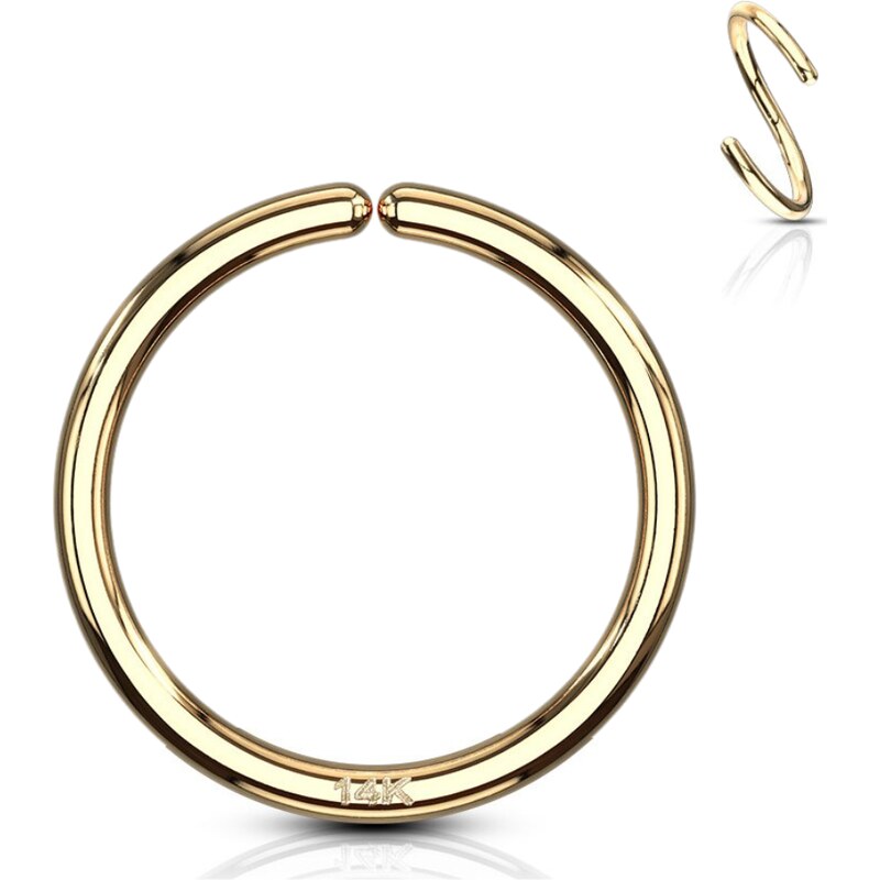 Atreya Rozevírací piercingový kroužek ze 14kt žlutého zlata 585/1000 76589364