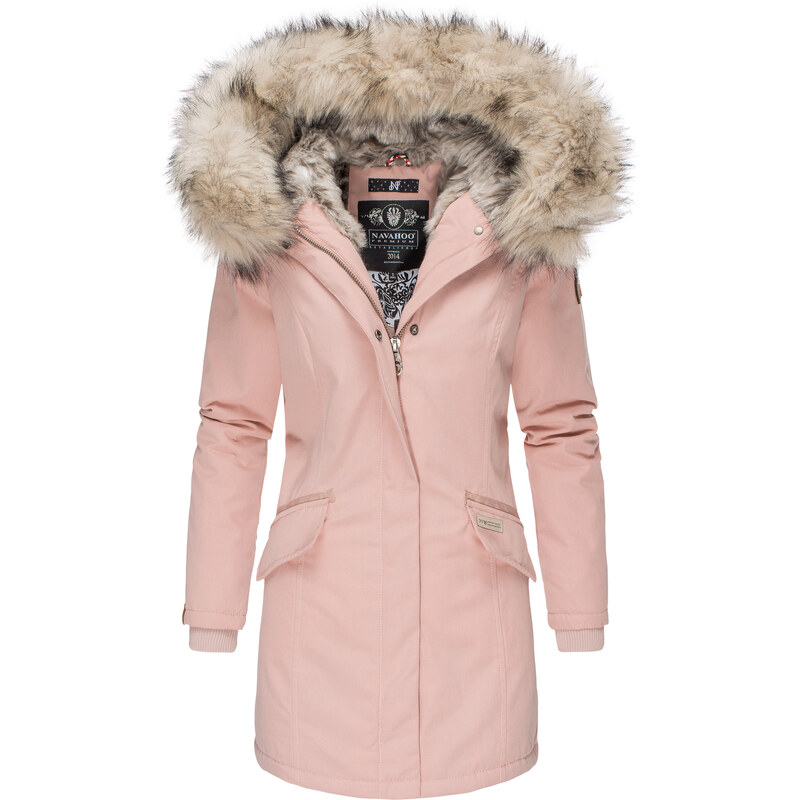 Dámská zimní bunda s kapucí a kožíškem Cristal Navahoo - ROSE