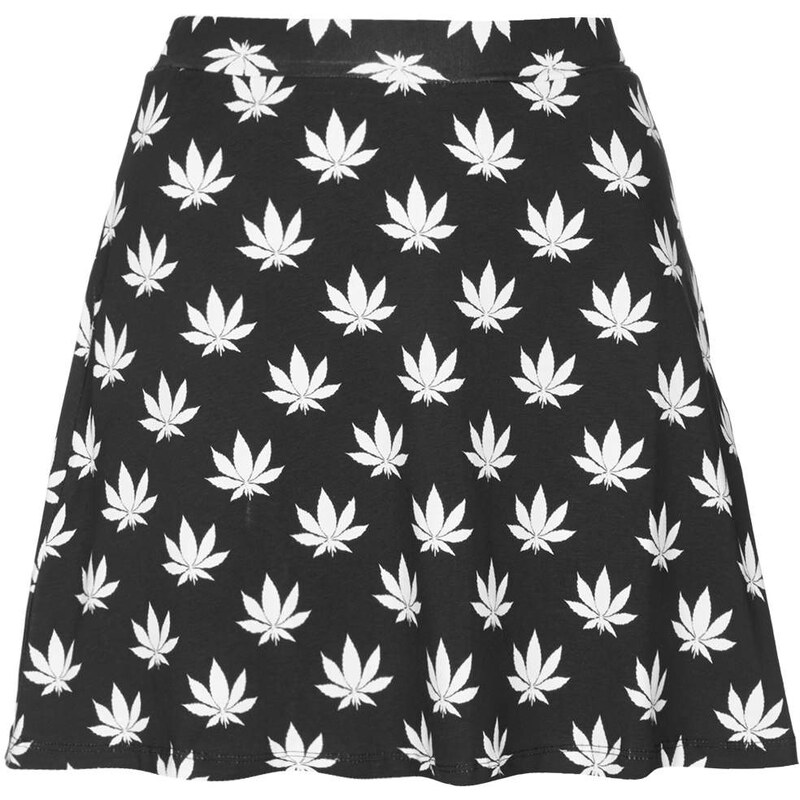 Topshop **Leafy Print Circle Skirt by Illustrated People