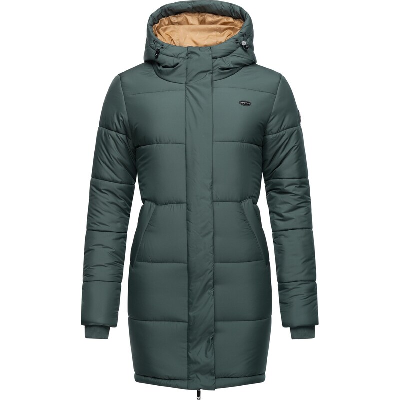 Ragwear Zimní kabát Relive smaragdová / černá / bílá
