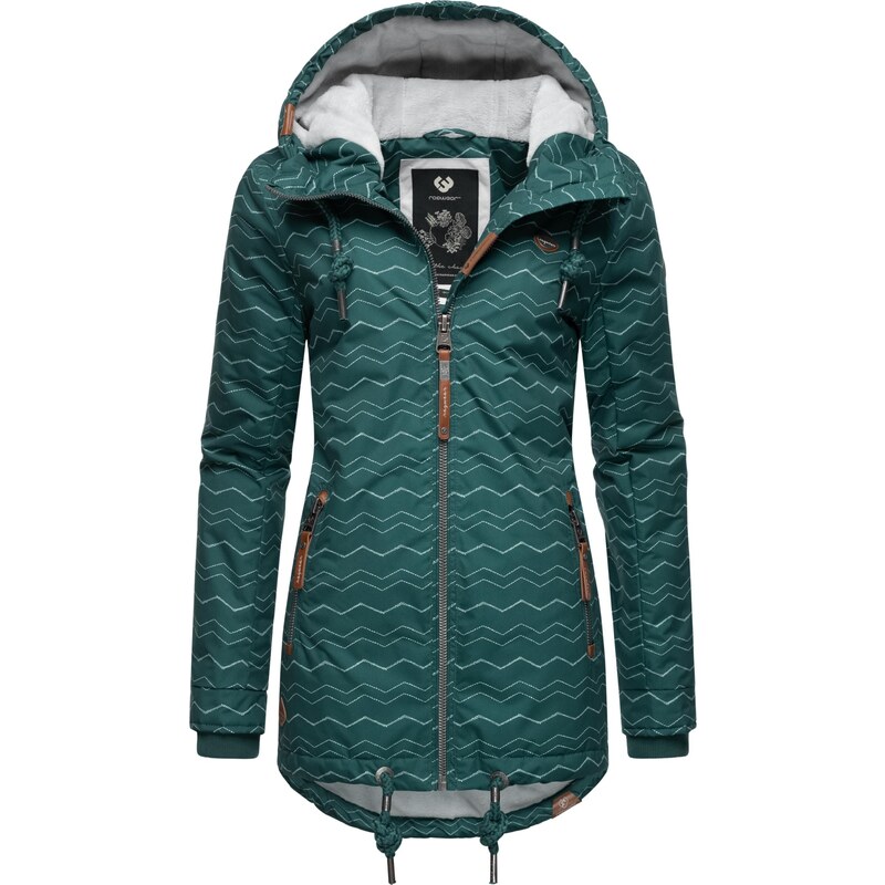 Ragwear Zimní bunda Zuzka zelená / světle zelená