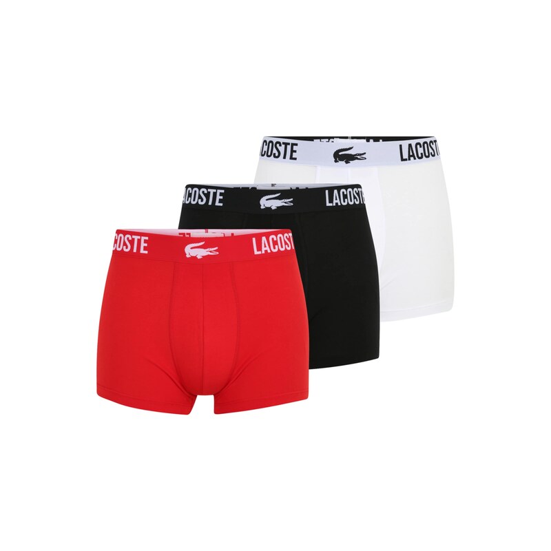 LACOSTE Boxerky ohnivá červená / černá / bílá