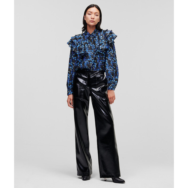 KOŠILE KARL LAGERFELD ORCHID PRINT SILK SHIRT