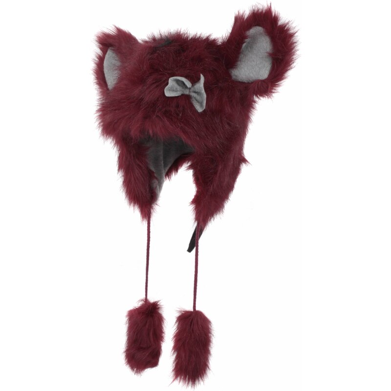 Haker Dětská zimní čepice zvířátko myš M červená