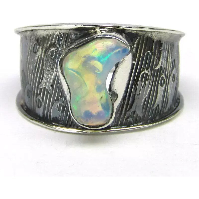 AutorskeSperky.com - Stříbrný prsten s opálem - S6977