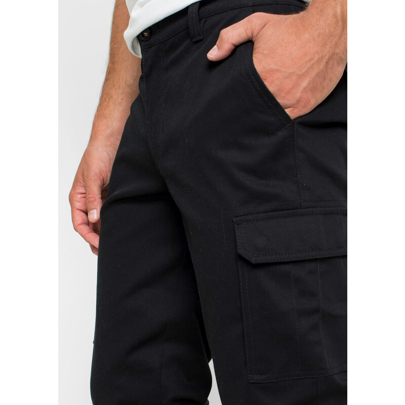 bonprix Termo Cargo-kalhoty Regular Fit, Straight Černá