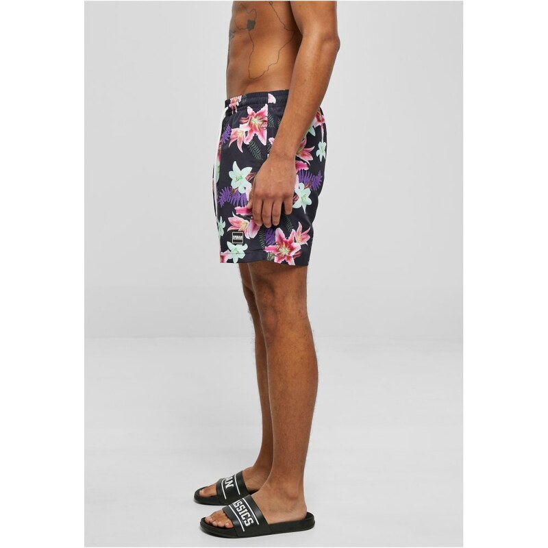 Pánské koupací šortky Urban Classics Pattern Swim Shorts - dark jungle aop