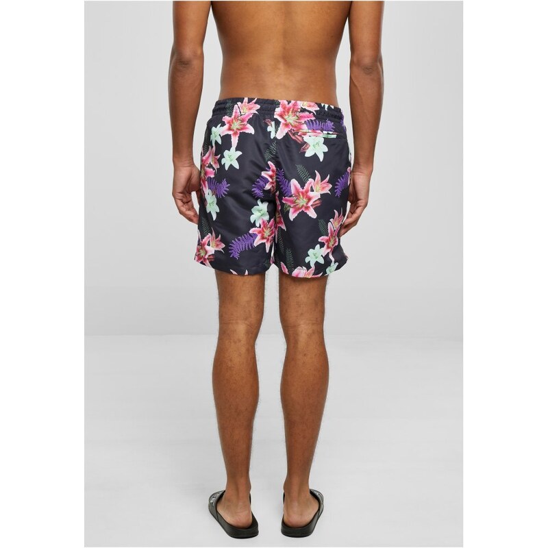 Pánské koupací šortky Urban Classics Pattern Swim Shorts - dark jungle aop