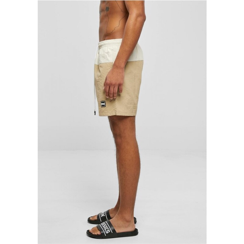 Pánské koupací kraťasy Urban Classics Block Swim Shorts - unionbeige/softseagrass