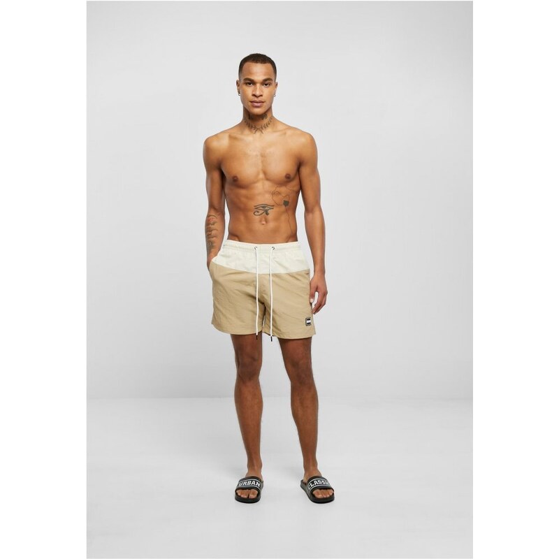 Pánské koupací kraťasy Urban Classics Block Swim Shorts - unionbeige/softseagrass