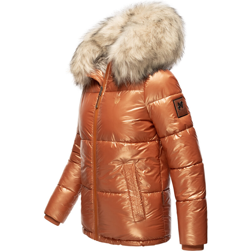 Dámská teplá zimní bunda s kožíškem Tikunaa Premium Navahoo - RUSTY CINAMON