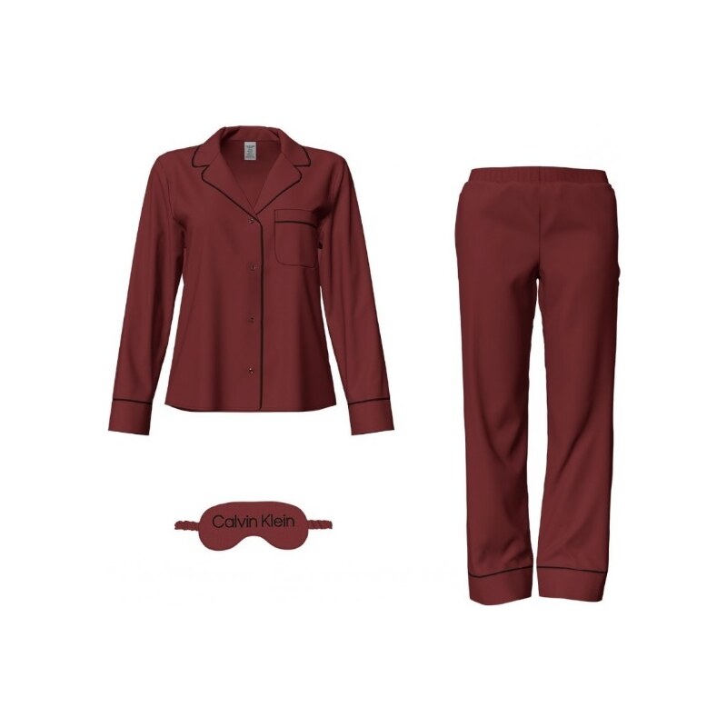 Dámské pyžamo QS6551E XKG bordó - Calvin Klein 113448358