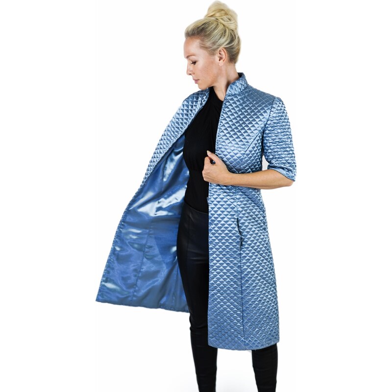 Prošívaný kabát světlemodrý | Fancy Light Blue Coat