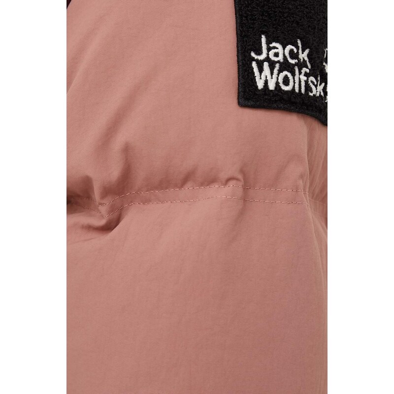 Péřová bunda Jack Wolfskin dámská, růžová barva, zimní