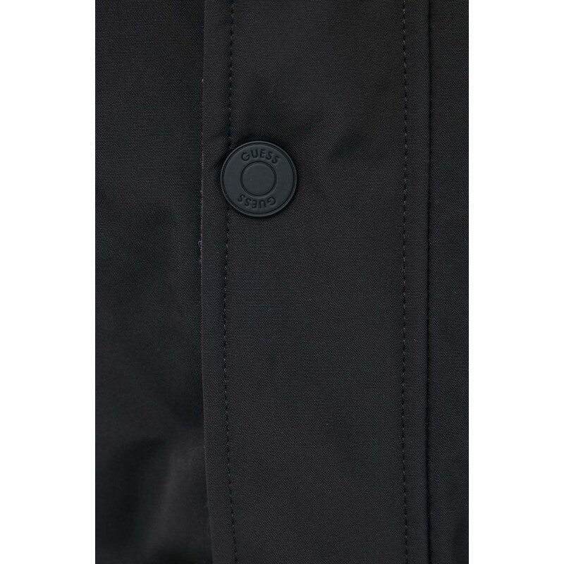 Péřová bunda Guess pánská, černá barva, zimní