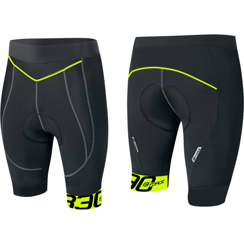 FORCE kraťasy B30 do pasu s vložkou, černo-fluo