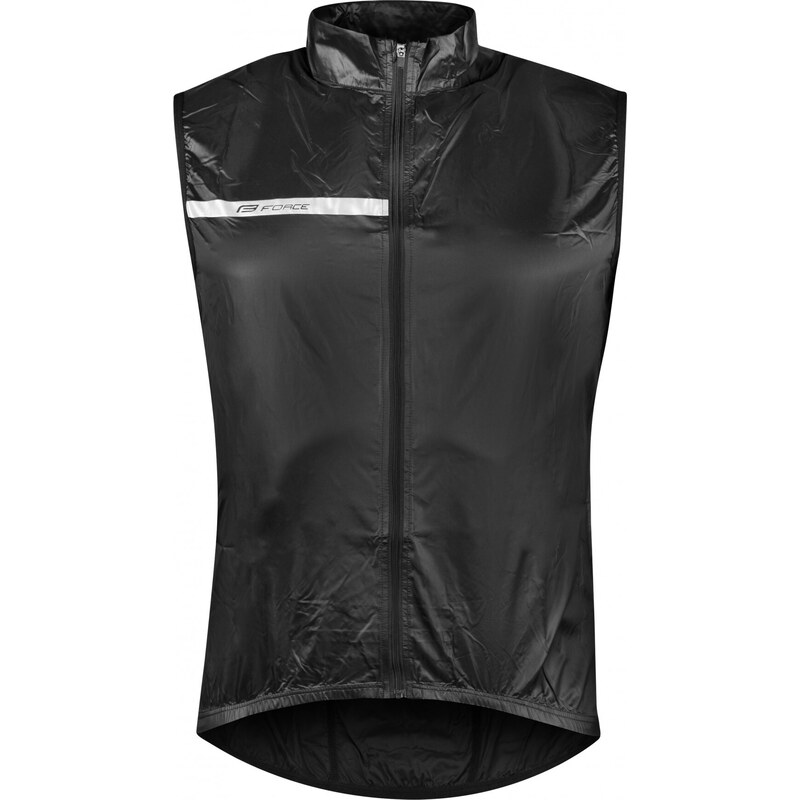 FORCE WINDPRO cyklistická vesta, neprofoukavá, černá