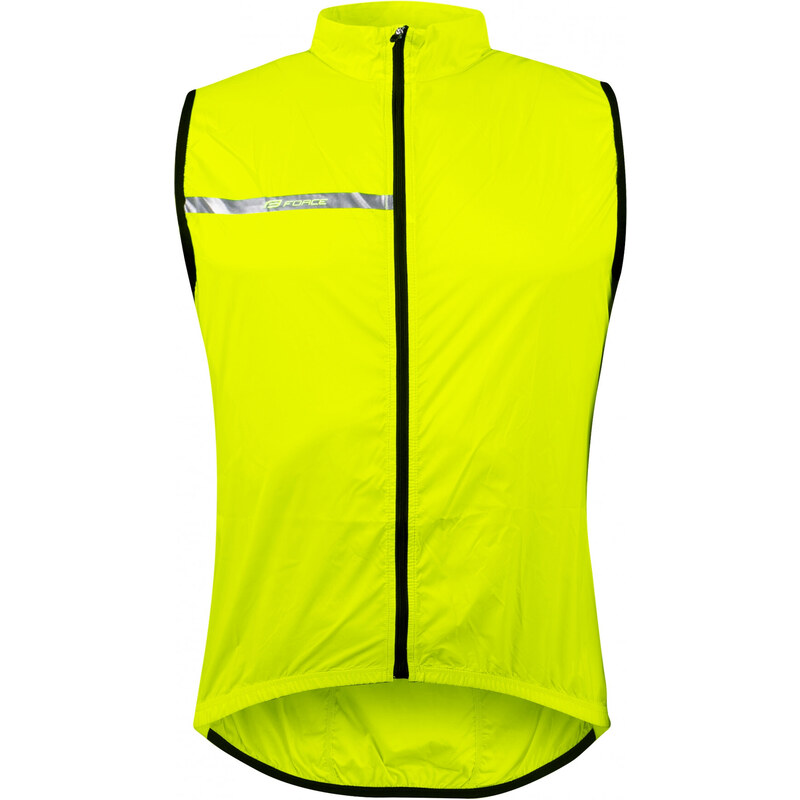 FORCE WINDPRO cyklistická vesta, neprofoukavá, fluo