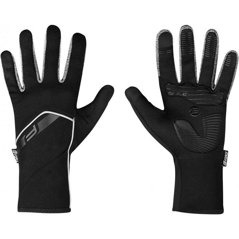 FORCE rukavice GALE softshell, jaro - podzim, černé