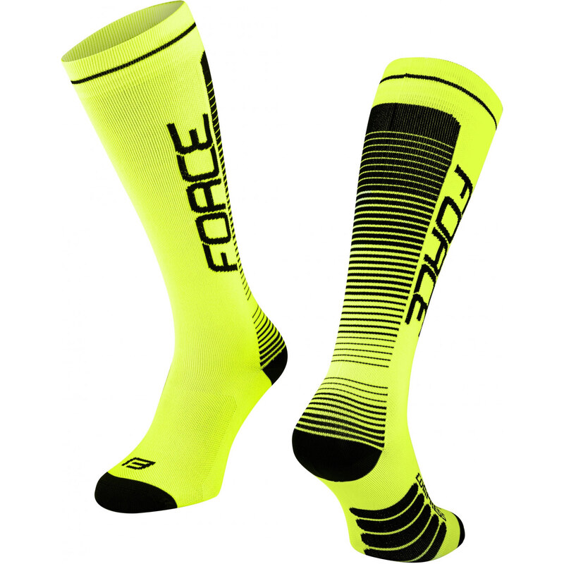 FORCE ponožky COMPRESS, fluo-černé