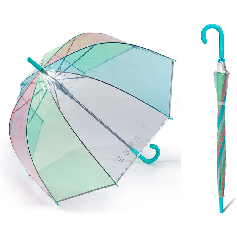 ESPRIT Rainbow dámský průhledný duhový deštník