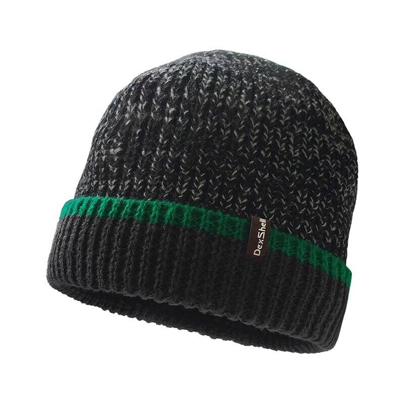 DexShell Cuffed Beanie - Green Edge, S/M