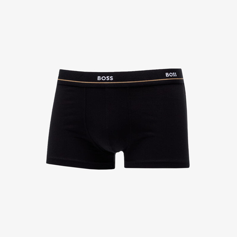 Hugo Boss Stretch-Cotton Trunks With Logo Waistbands 5-Pack Black